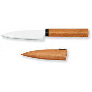Utility Knife 10cm with wooden knife sheath (DG-3002) - Kai