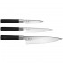 Σετ μαχαιριών Wasabi Black σεφ, γενικής χρήσης & μαχαίρι αποφλοίωσης - Kai