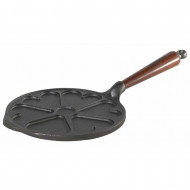 Pancake cast iron 6 position 23cm with wooden handle (SK38T)- Skeppshult
