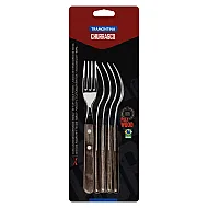 6-Piece Sets of Steak Fork Brown Polywood Handles - Tramontina