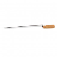 Chrome plated skewer 1,0m. with wooden handle - psistis