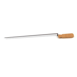 Chrome plated skewer 1,0m. with wooden handle - psistis